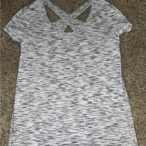 Lululemon Athletica Black and White Short Sleeve Top